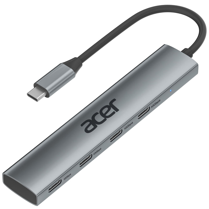 Acer USB C Hub, 10Gbps USB C Splitter with 4 USB-C 3.2 Port, High Speed USB C Multiport Adapter for MacBook Air/Pro, iPhone 15/15 Pro, iPad Pro/air, Surface Pro, Chromebook, Dell XPS and More - Grey 4 x USB C