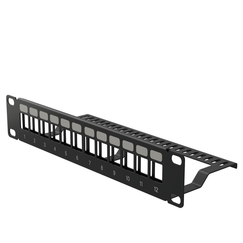 10" Patch Panel for Mini Network Rack (12 Port) - Tupavco TP410 | Keystone patch panel for mini network rack (10 inch) cable management, keystone jacks not included