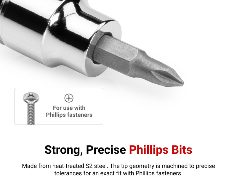 TEKTON Phillips/Slotted Bit Socket Set, 8-Piece | SHB91109