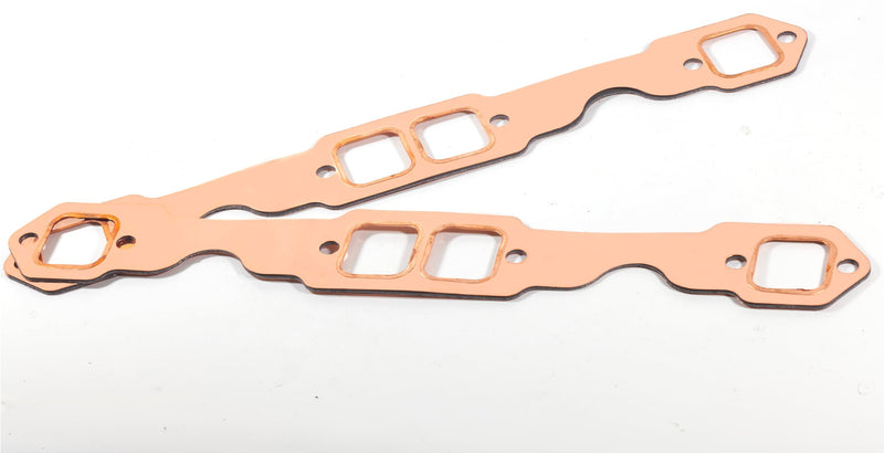 Header Collector Gasket for SB Chevy 327 305 350 383 Exhaust Gaskets Replacement Square Port Copper Header Exhaust Gaskets SB Block Hugger Headers Gaskets, Reusable 2PCS