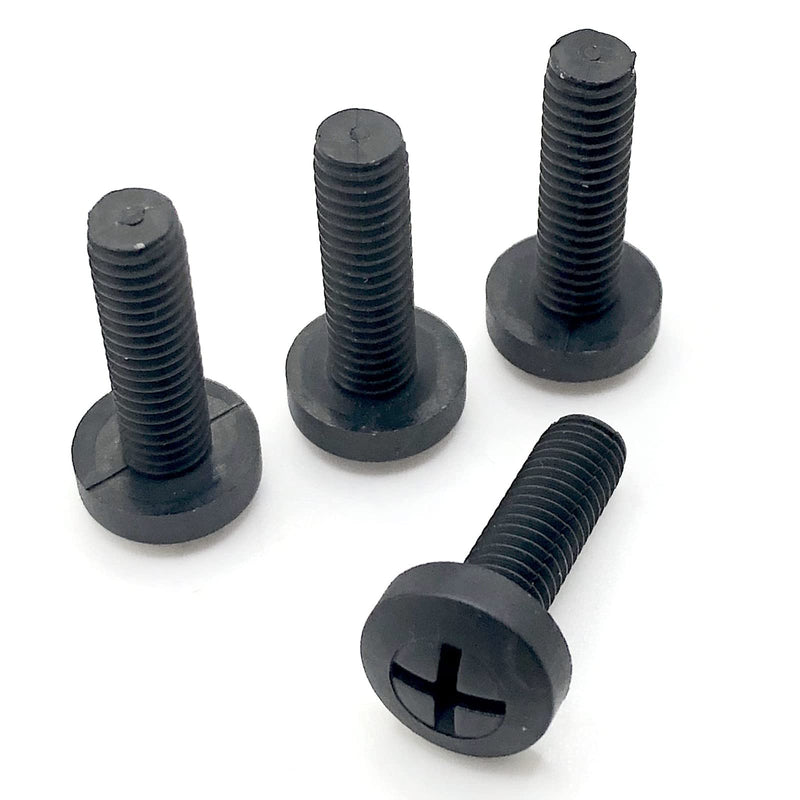 ReplacementScrews M6 Nylon License Plate Screws - Compatible with Many Imports (Toyota, Lexus, Honda, KIA, etc) - Metric 20mm Long (3/4") Black Plastic Bolts - No More Stuck Screws (Pack of 4)