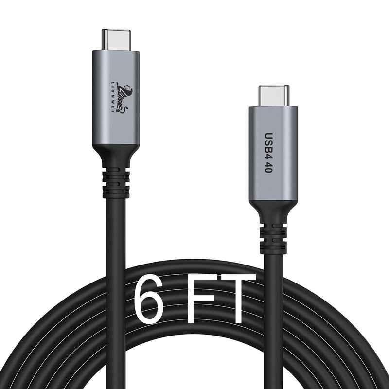 LIONWEI Thunderbolt 4 Cable, 40Gbp Thunderbolt Cable with 100W Charging, 8K Display/Dual 4K, Compatible with Thunderbolt 3/4, USB-C Thunderbolt 4 Cable for MacBook, Hub, Docking - 6 Ft