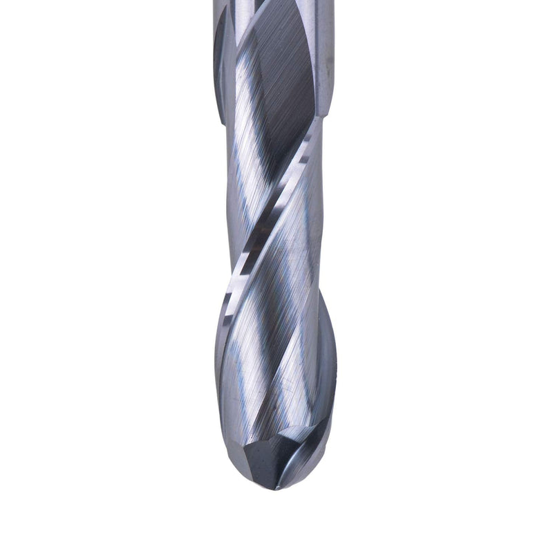 SpeTool 14412 Ball Nose Carbide End Mill CNC Cutter Router Bits Double Flute Spiral Milling Tool 3/8 inch Shank with 3 inch OVL