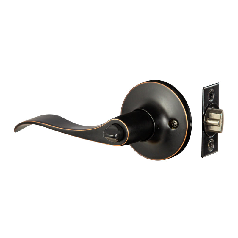 Design House 727982 Stratford 6-Way Universal Entry Door Lever Oil Rubbed Bronze 1 Pack Entry - Keyed