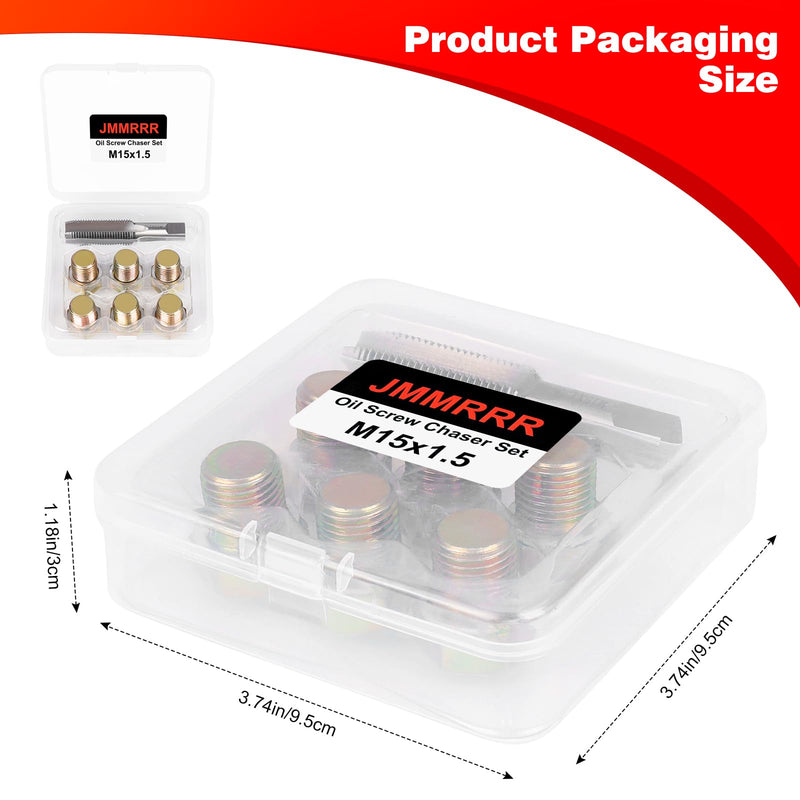 Oil Drain Plug Tap Thread Repair Kit M15 x 1.5MM Oil Pan Screws Rethread Tool Oil Drain Plug Thread Repair Tool Kit