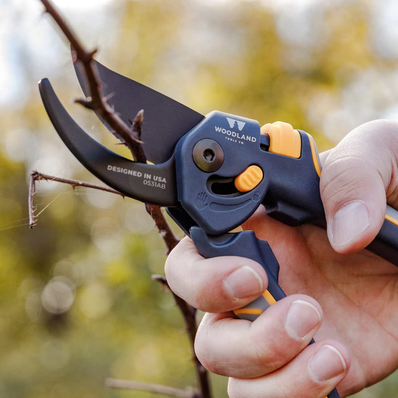 Woodland Tools Co. Super Duty Bypass Pruning Shears – 3/4" Cut Capacity, Gear-Driven Cutting System, High Carbon Steel Blade, Internal Spring, Adjustable Grip, Garden Pruner for Thick Stems and Shrubs Super Duty Pruner