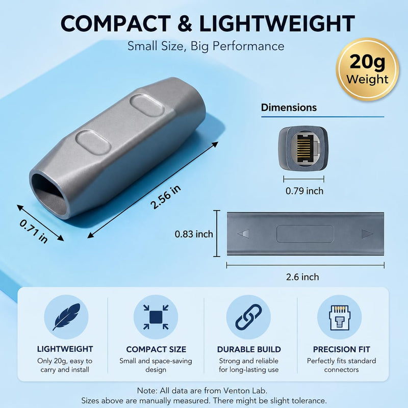 Starlink Cable Coupler for Starlink Gen 3/Mini | Waterproof IP68 RJ45 Extension Adapter Outdoor High Speed Ethernet Connector for Starlink Gen 3/Mini,Support Cat 7/6