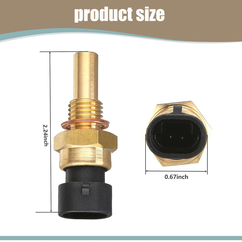 Pack-1 Car ECT Temp Sensor, Durable Waterproof Metal Engine Temperature Sensor Replacements, OEM #15404280 12191170 60811520 12608814 Compatible with Delphi (Gold)