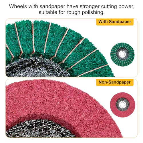 10Pcs 4.5'' Buffing Wheel & Compound Kit, Polishing Wheel for Angle Grinder 10