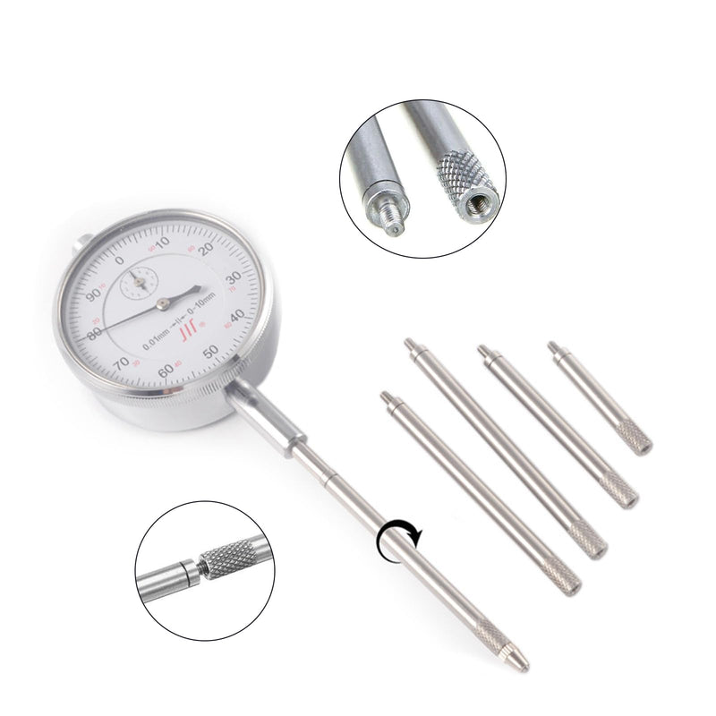 6pcs Dial Indicator Extension Stem Rod, 1",2",3",4",5",6",Electrical Digital Indicator Extension Stem Rod Set,Combine to 0-21", Standard 4-48 Thread 4-48 UNF Thread