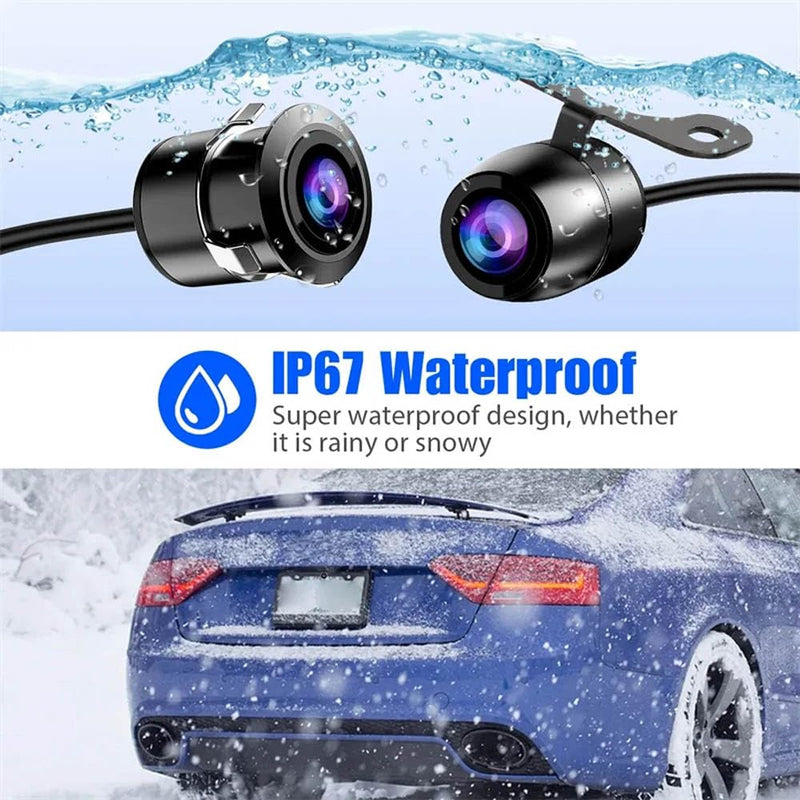 Car Backup Camera 18.5mm Flush Mount/Bracket 2 in 1 Installation-Waterproof Reverse Parking Camera Rear View for Vehicle SUV RV Pickup, 12V/24V CVBS