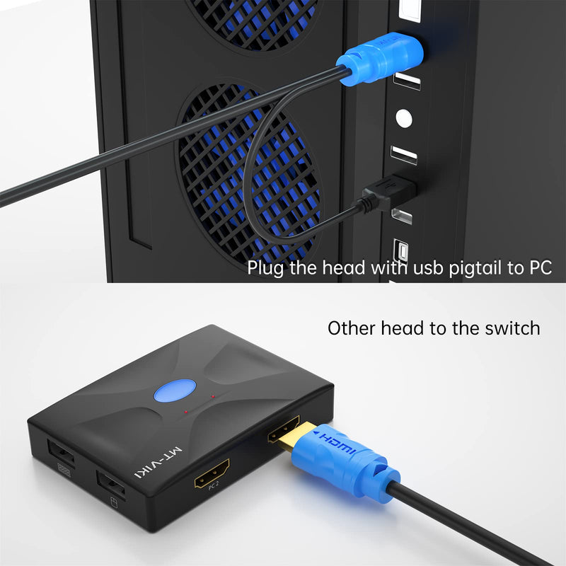 MT-VIKI 2in 1 USB HDMI KVM Cable 1.8m/ 6ft for USB KVM Cable HDMI