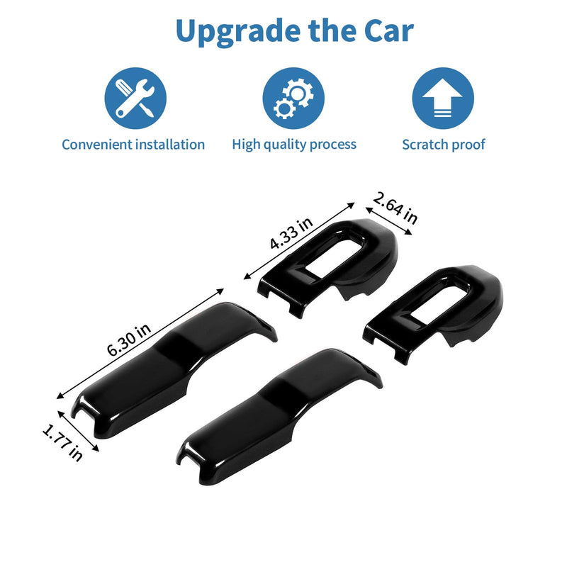 for Jeep JL Hood Decal Latch Trim Cover Fit for Jeep Wrangler JL JLU 2018-Present for Gladiator JT 2020-Present Black Exterior Accessories 4pcs