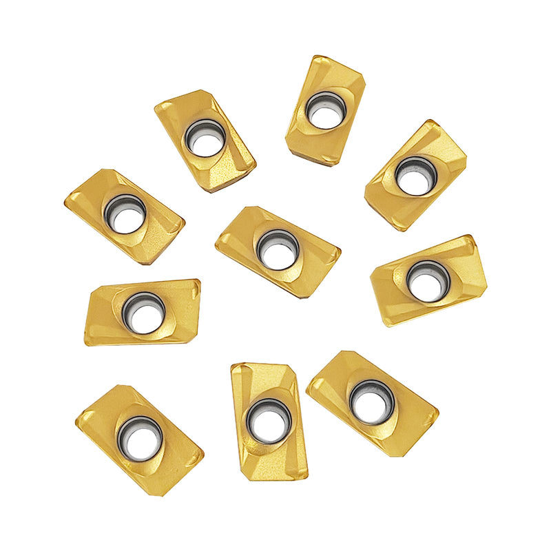 HEME Industrial Tools APKT1604 TiN Coated Carbide Inserts for Machining Steel, 10 Pcs Set, 0056-1604x10 APKT160408 For Steel Cutting