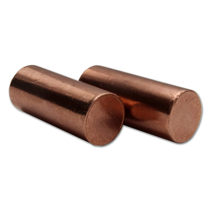 Premium Copper Round Rod Set - 2 Piece (1.8" x 0.75") - 99.9% Pure - Velvet Pouch & Authenticity Certificate Included by Mint State Gold