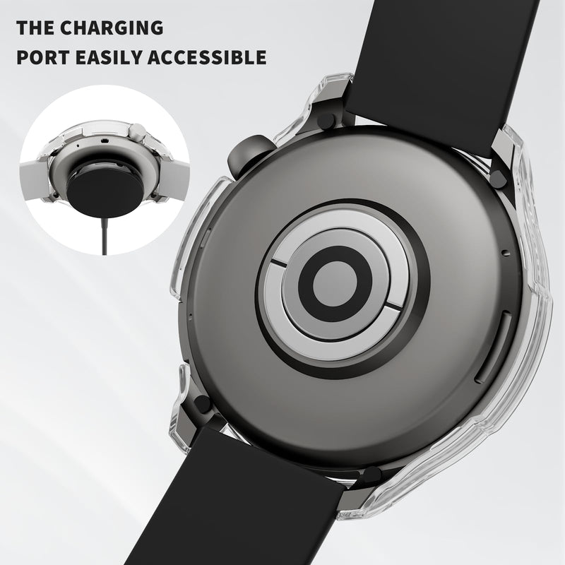 Rc-Z 2-Pack Screen Protector case for Amazfit Balance 2 Smart Watch, Hard PC Bumper Built-in Tempered Glass Film Face Cover Replacement Accessories for Women Men, Black 47mm