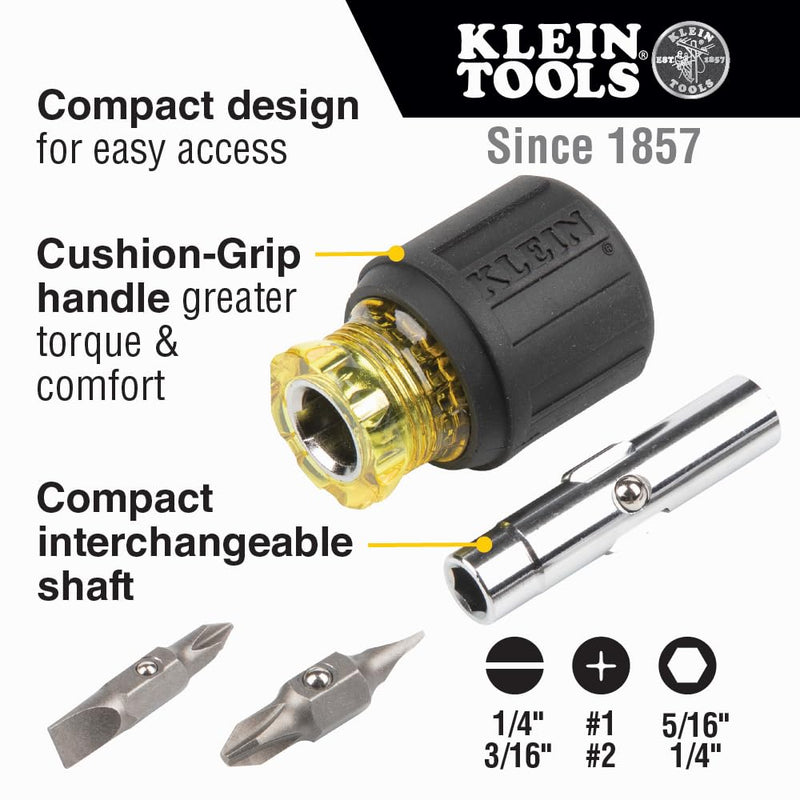 Klein Tools 85514 Multi-Bit Screwdriver and Nut Driver Set, 3-Piece