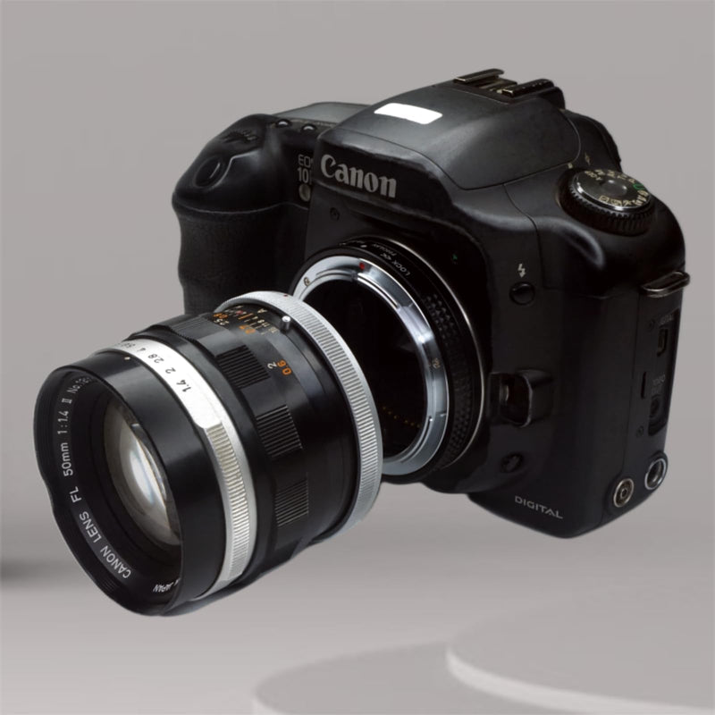 PHOLSY Lens Mount Adapter Manual Focus with Aperture Lever, Only Macro Shots, Compatible with Canon FD FL Mount Lens to Canon EOS EF-Mount Camera Body, FD to EOS, FD to EF Canon FD to EOS (Macro)