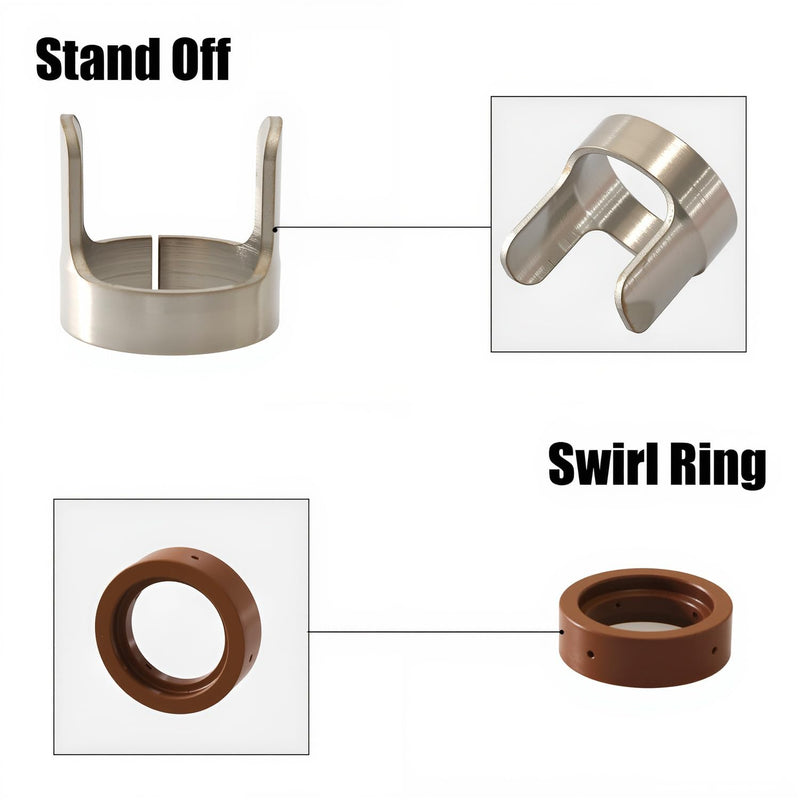 35pcs IPT-60 PT-60 IPT-40 PT40 Plasma Cutting Torch Tip 1.0mm 0.039'' Electrode Shield Cap Stand Off Swirl Ring 35pcs