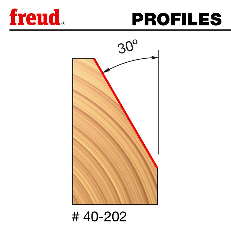 Freud 40-202: 1-11/32" (dia.) Chamfer Bit with 1/4" shank, 2-1/4" overall length