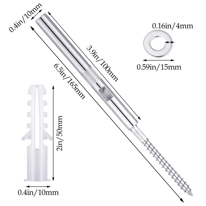 10 Pcs Floating Shelf Invisible Bracket Floating Shelf Supports Metal Blind Wall Mounted Support Hidden Fireplace Mantel Brackets for DIY, Shelving Mounting Hardware Included, 6.5 x 0.39 Inches
