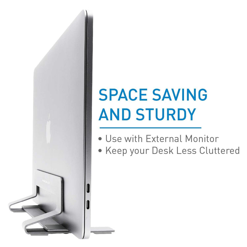 Macally Wireless Bluetooth Keyboard and a Vertical Laptop Stand, Create a Professional Workspace