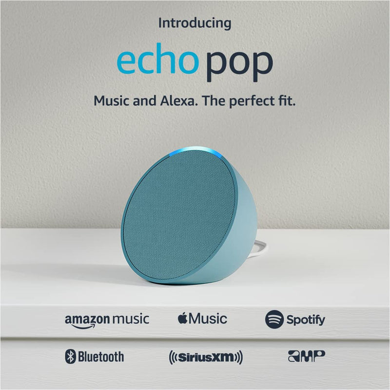 Amazon Echo Pop | Full sound compact smart speaker with Alexa | Midnight Teal Device only