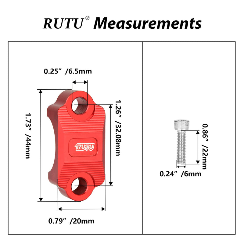 RUTU CNC Motorcycle clamp 7/8 inch Dirt Bike Brake Lever Holder Clamp 1 1/8 for Brake Master Cylinder Clutch Perch Pit Bike CRF250 DRZ YZ KX ATV Quads 4-Wheeler Handlebar Refit Accessories, Black