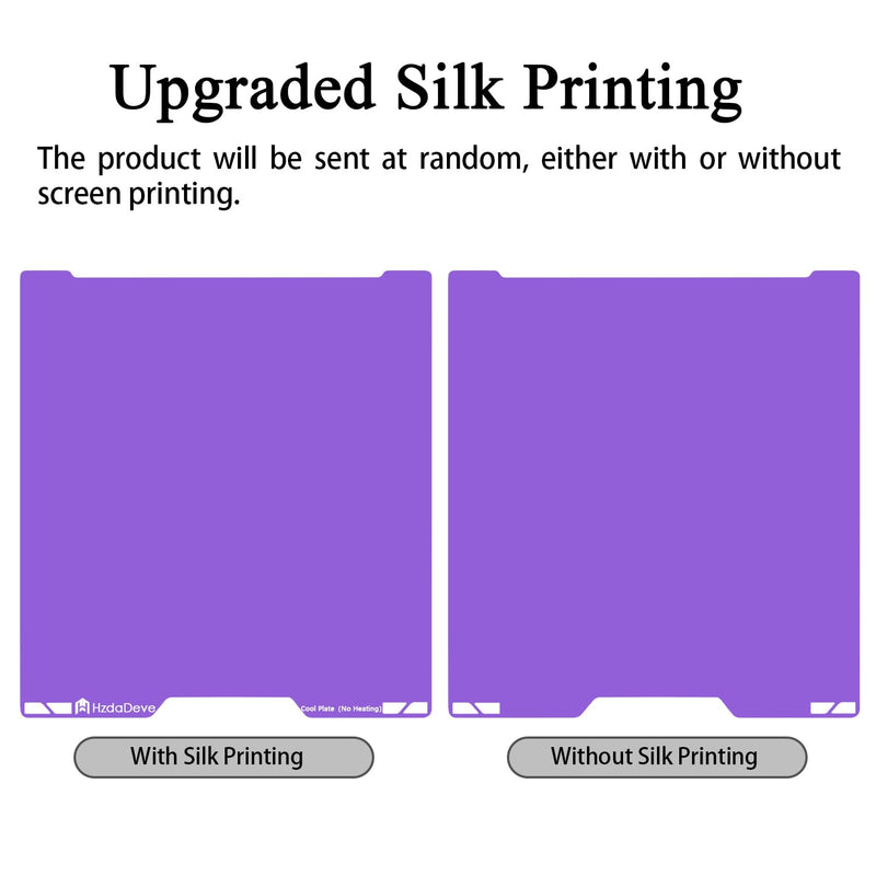 HzdaDeve Upgraded Cool Plate for H2C/A2L Combo No Heating No Glue Low Temperature Cold Build Plate 335x346.5MM Double Sided Smooth Board Sheet Bed PEI Platform for Bambu Lab 3D Printer (Purple) Purple