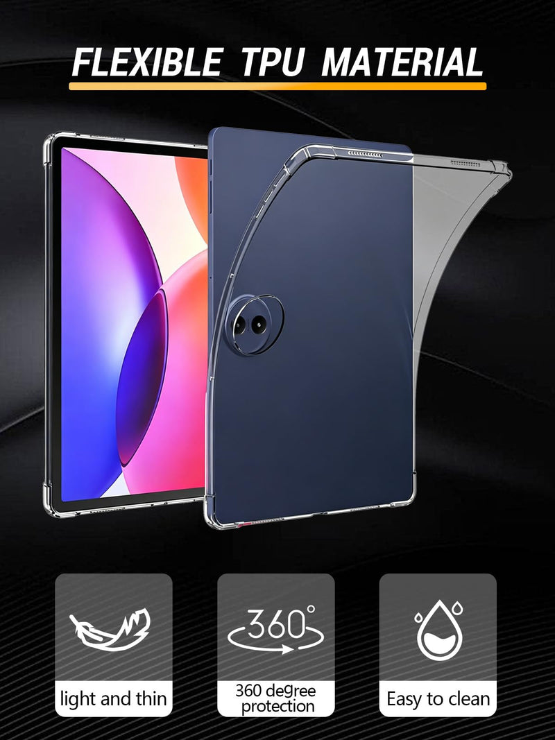 Clear Case for TCL TAB A1 Plus Tablet 12.2 Inch | 9445X Flexible TPU Shockproof Protective Cover with Airbag, Lightweight (Transparent) 12.2 inch (9445X)