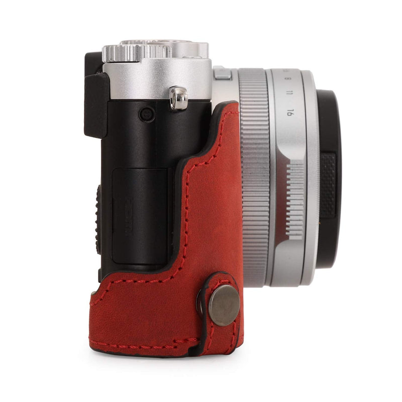 MegaGear MG1699 Ever Ready Genuine Leather Camera Case Compatible with Leica D-Lux 7 - Red