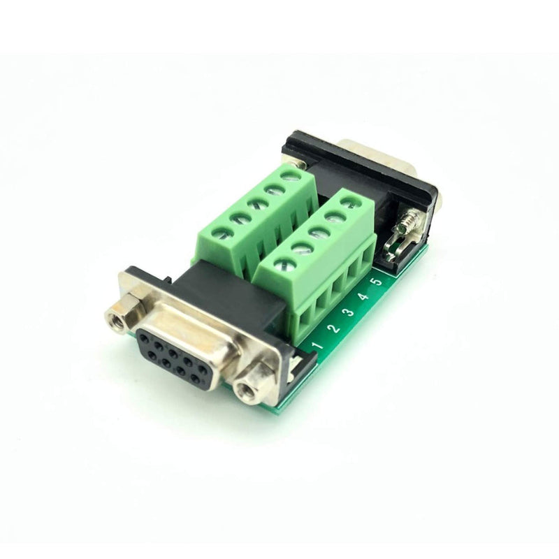 DB9 Female and Male Connector in One Breakout Board,RS232/RS485/CAN/RS422 with DB9 Connector to Terminal Board Signal Module(2pcsDB9 Female/Male) DB9Female/Male-TerminalBoard_2 Packs