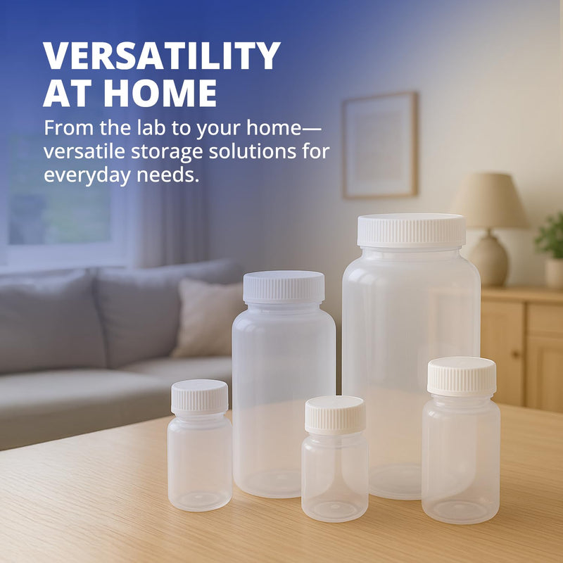 United Scientific™ Sample Bottles with Lids, Polypropylene, 500ml, 12-Pack | 16 oz Capacity, Autoclavable to 121°C, Leakproof Seal Rings, BPA & Phthalate Free, Wide Mouth Reagent Bottle, RoHS Compliant 16 oz (Pack of 12)