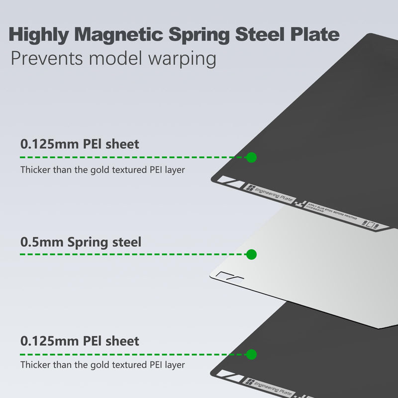 Original Bamboo Engineering Plate for Bambu Lab X2D/P2S/P1S/P1P/X1C/A1, High-Temperature Build Plate for All Filaments, Smooth Surface, Durable Coating, Strong Adhesion with Glue, 3D Printer Platform For P2S/P1S/P1P/X1/X1C/A1