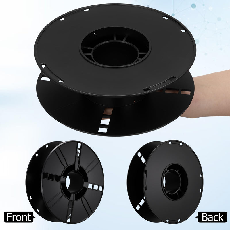VILLCASE 1kg Cord Storage Reel Empty Plastic Spool, Wire Cable Storage | Compact Portable Design, Strong Plastic Construction, Fits All Cables and Leads, Black