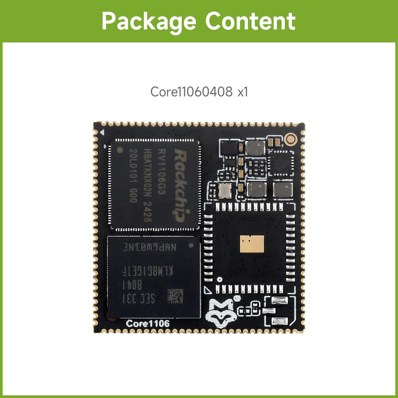 Waveshare Luckfox Core1106 Core Board Based On Rockchip RV1106 Chip, 8GB eMMC, Integrates ARM Cortex-A7/RISC-V MCU/NPU/ISP Processors, 256MB Memory, Without Wireless