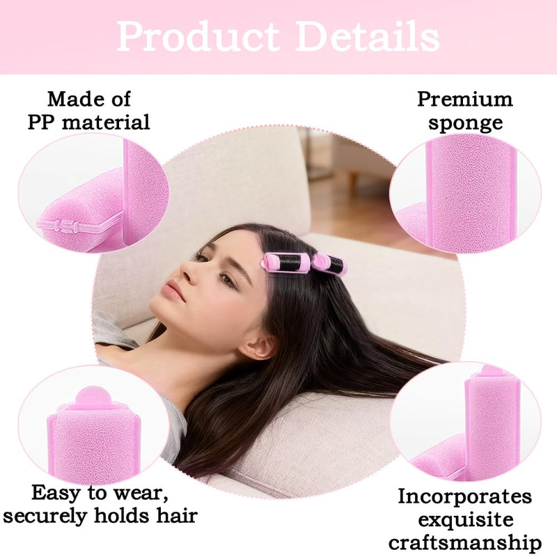 24pcs Flexible Sponge Hair Rollers, Heatless Curlers For Soft Wavy Hairstyles, Ideal for Both Women And Children