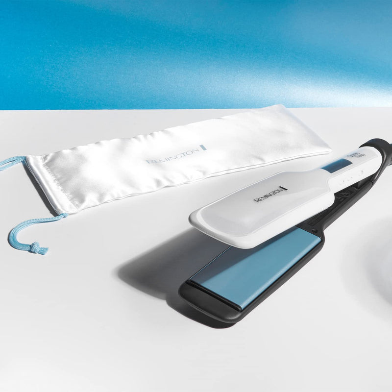 Remington Shine Therapy Wide (45mm) Floating Plate Hair Straightener with Advanced Ceramic coating infused with Moroccan Argan Oil for sleek & smooth glide, 9 settings 150°C–230°C, S8550 | Advanced Ceramic Coating Infused with Moroccan Argan Oil, 9 Set...