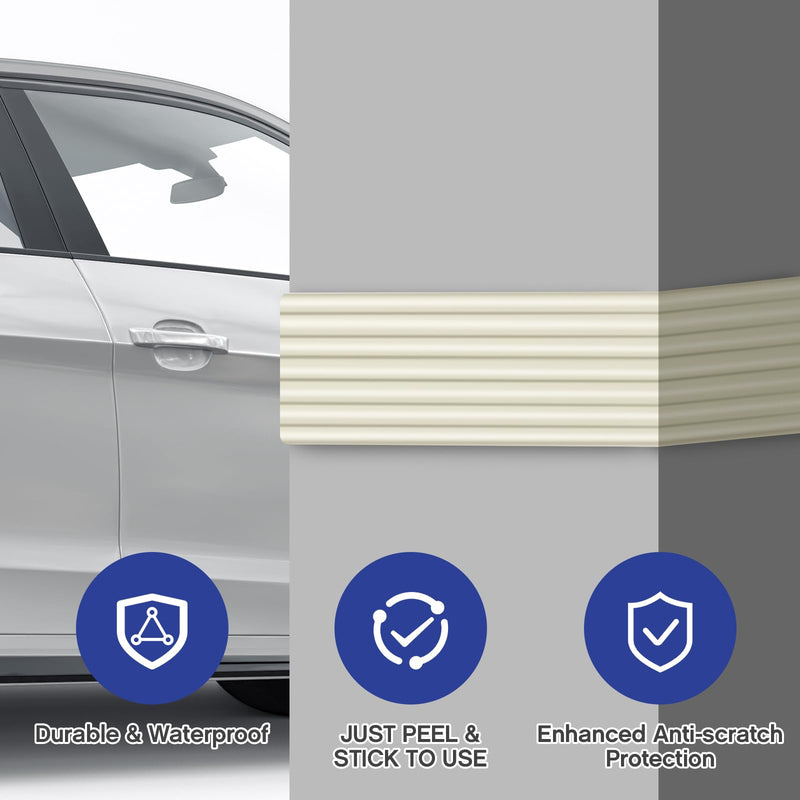  [AUSTRALIA] - Garage Wall Protector 3.15in x 10ft Self-Adhesive Rubber Bumper Protectors for Car SUV Doors Anti-Scratch Wall Guard Waterproof Garage Wall Protector Strip for Garage Walls Car Doors,White