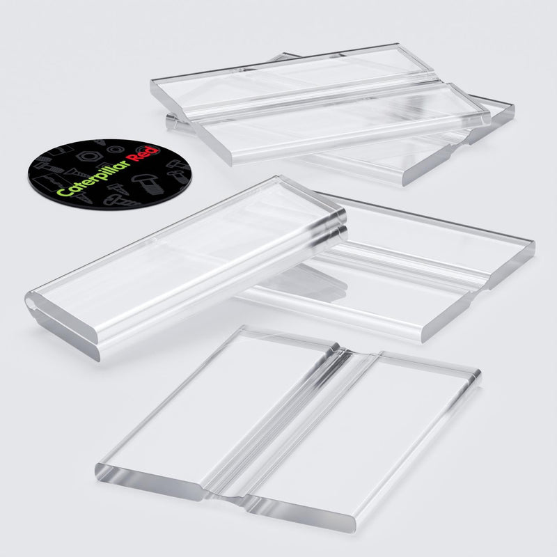 5 x 50mm, 2", low profile flex hinges, flexible living hinges, Transparent, Continuous Acrylic Piano Hinges,