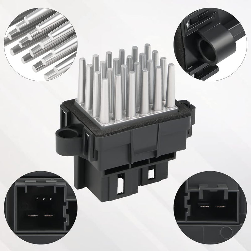 HVAC Blower Motor Resistor Compatible with 2008-2012 Buick 2007-2014 Cadillac Chevy GMC 2008 2009 Hummer H2 2007-2009 Pontiac Suzuki Saturn Replacement for 15141283 15-81638 4P1594