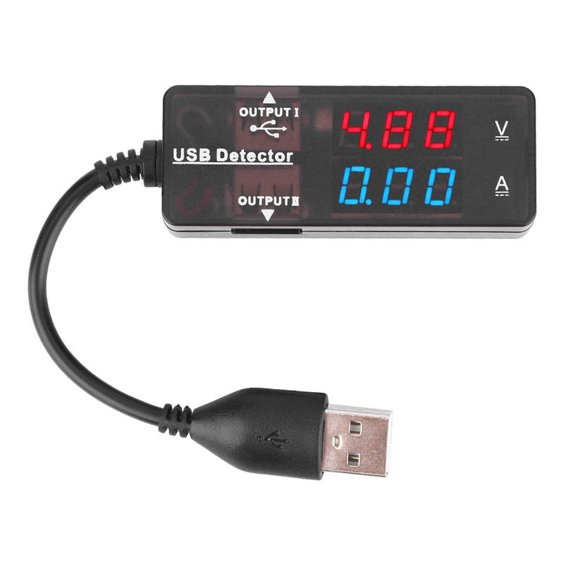 Walfront YB26VA USB Tester Voltmeter Ammeter Battery Capacity Tester with LED Display for Mobile Phone Tablet Computer USB Device (Bicolor) Bicolor