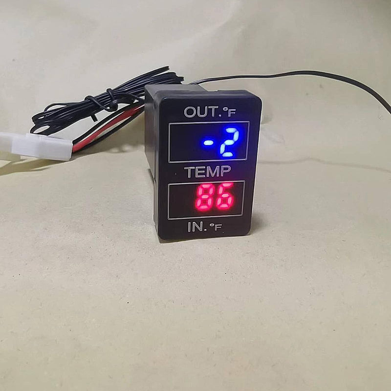 Car Internal and External Temperature Display, Fahrenheit Temperature, Dual Temperature Sensors Use for Toyota (Type A) Type A (Imperial) 1