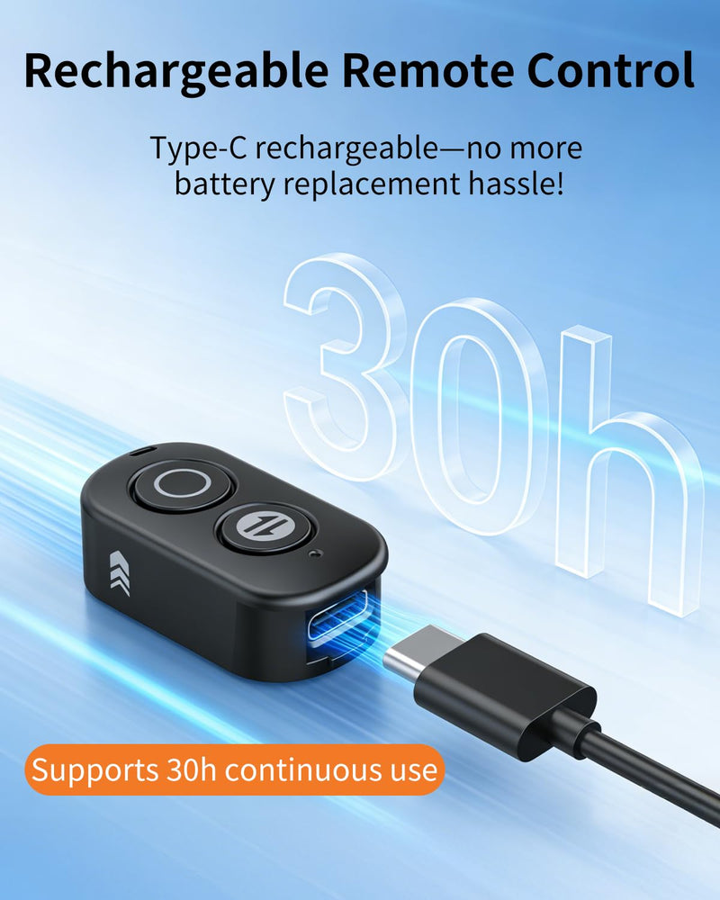 VRIG Bluetooth Remote Control Compatible with DJI Osmo Action 6/5 Pro/ 4/Osmo 360, 32ft Remote Control Range Smart Action Camera Accessories
