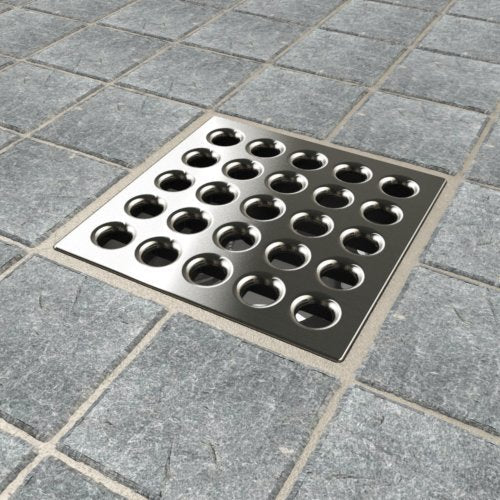 Ebbe E4404 Square Shower Drain Grate, Brushed Nickel
