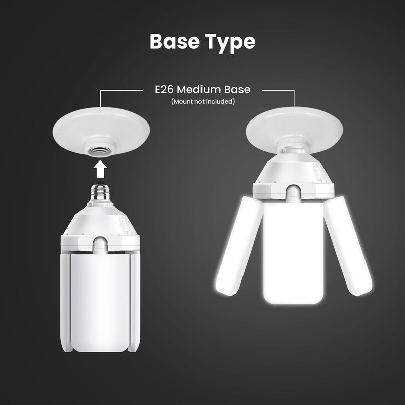 Feit Electric LED Garage Light, Multiple Adjustable Panels, E26 Base, Ideal for Garage, Workshop, Shed, 25,000-Hour Lifetime 3CCT 8000 Lumens