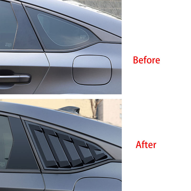for Accord Glossy Black Window Scoops Louvers for Honda Accord Sedan 2018 2019 2020 2021 2022, 2pcs Glassy Black