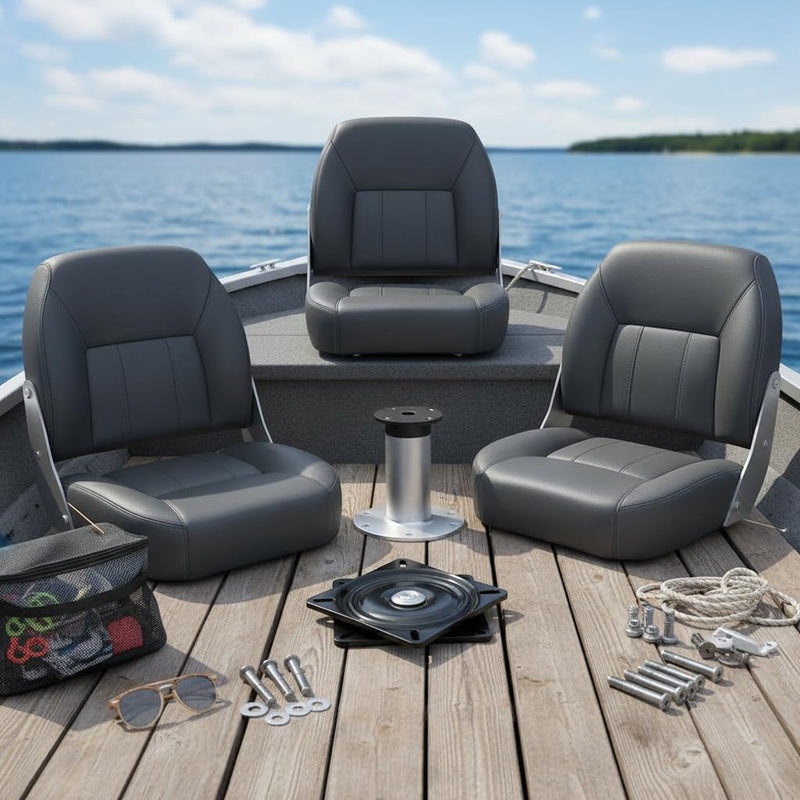 Smooth 360-Degree Boat Seat Swivel with Steel Construction, 5 1/4" Bolt Pattern, Compact Size for Boat Seats, Bar Stools, Counter Stools (Seat Swivel 1PC) Seat Swivel(1PC)