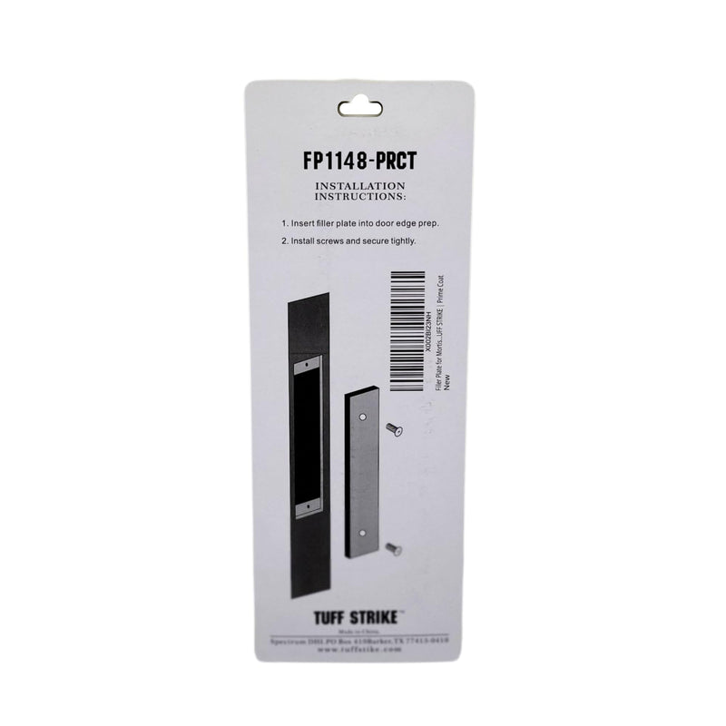 Filler Plate for Mortise Lock | Commercial Door Strike Filler | Repair Hardware | 1 1/4 x 8 | TUFF STRIKE | Prime Coat