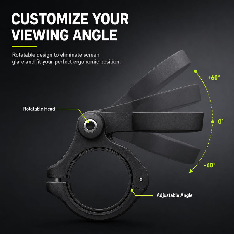 Out Front Bike Computer Mount Fit Garmin Edge, XOSS G/G+, iGPSPORT | Rotatable, Secure & Anti-snap, with GoPro & Light Adapter Fit 25.4/31.8/35mm Handlebars for MTB & Road Bikes(Combo Mount) Mount with GoPro Adapter